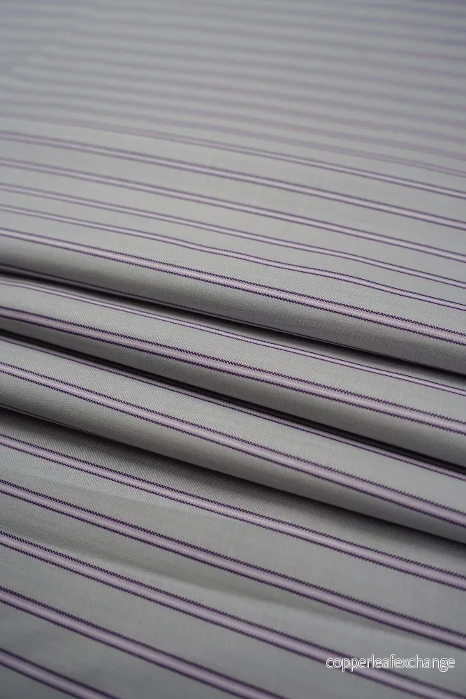 Deadstock – Shirt Fabric – Cotton – Stripe – Grey, Purple – DS188 Deadstock – Shirt Fabric – Cotton – Stripe – Grey, Purple – DS188