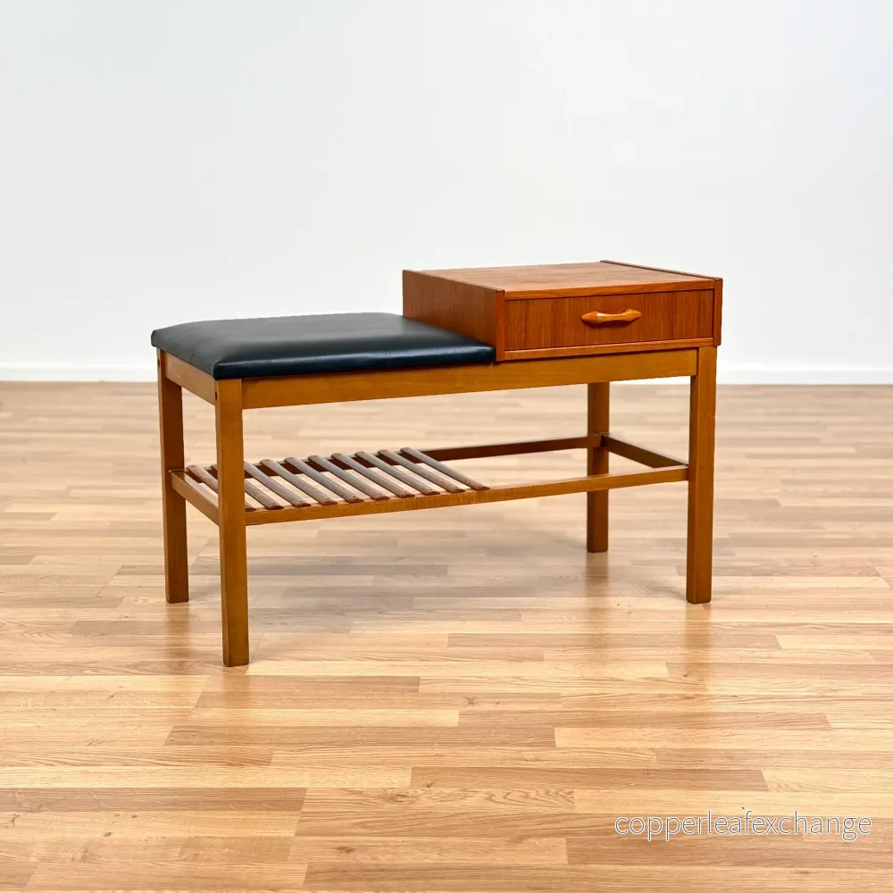 Telefonbänk i teak, 1950-60-tal, Danmark