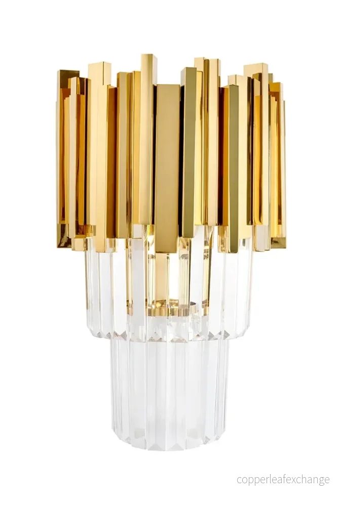 MOOSEE vägglampa IMPERIAL WALL GOLD – stål, kristall