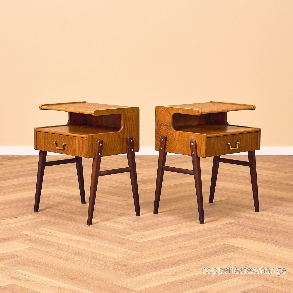 Svenska sängbord i teak Svenska sängbord i teak