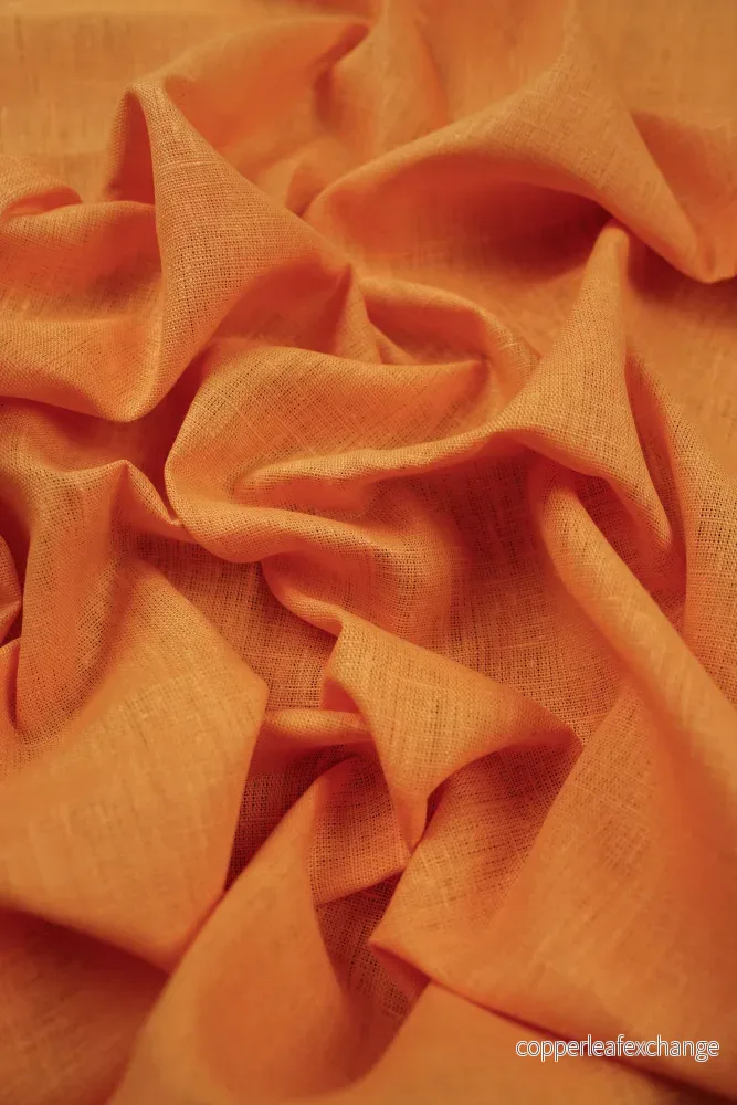 Textured linen fabric – Orange – 0098 Textured linen fabric – Orange – 0098