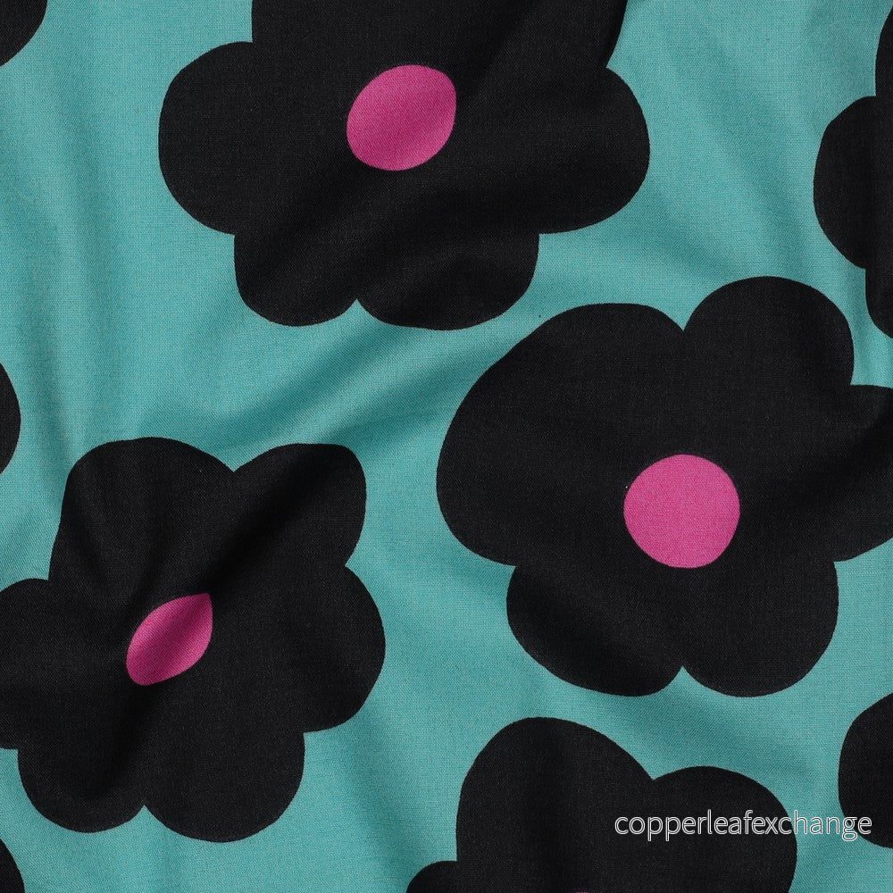Nerida Hansen - Fine Poplin - Big Flower - Cotton - Sea Blue - Bild 2
