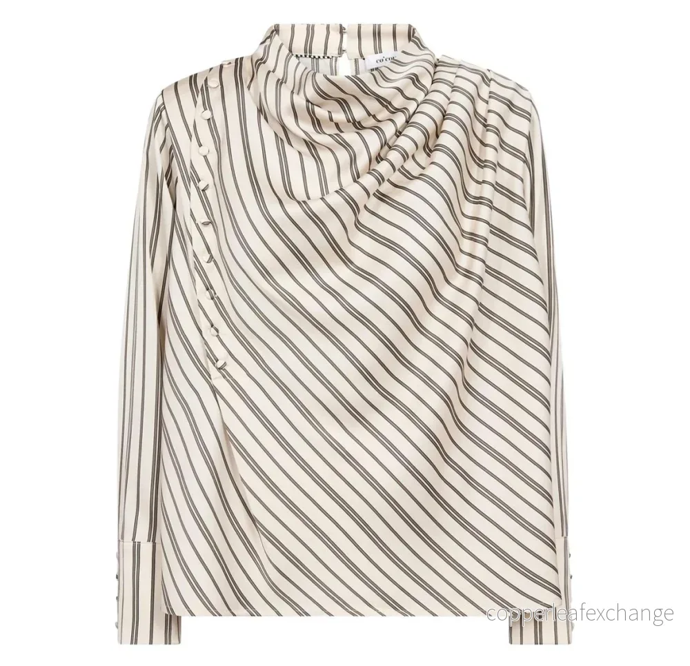 Helly Button Stripe Blouse - Off White - Bild 2