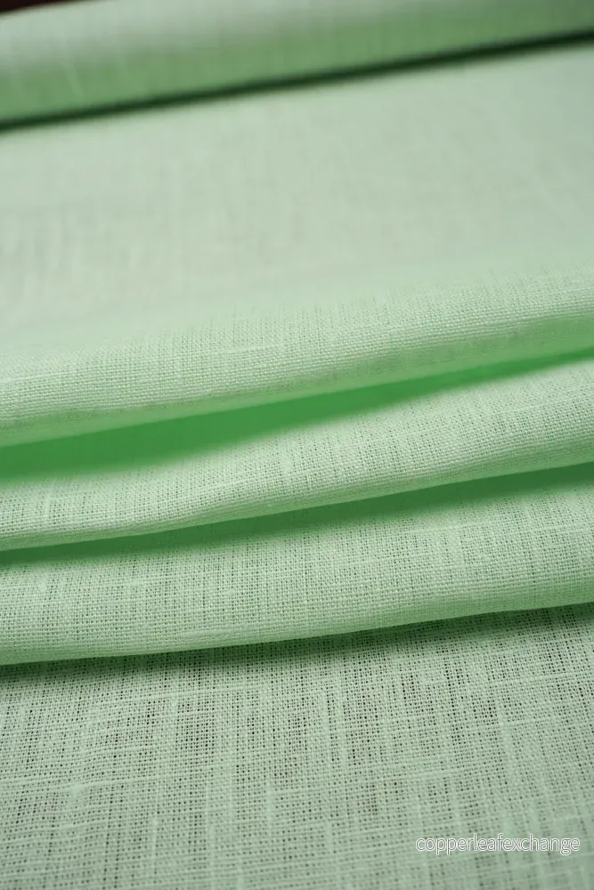 Textured linen fabric - Light green - 0589 - Bild 2