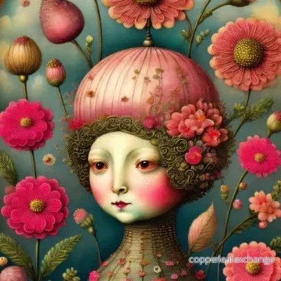 Surrealistisk flicka – enskilda decoupageark Surrealistisk flicka – enskilda decoupageark