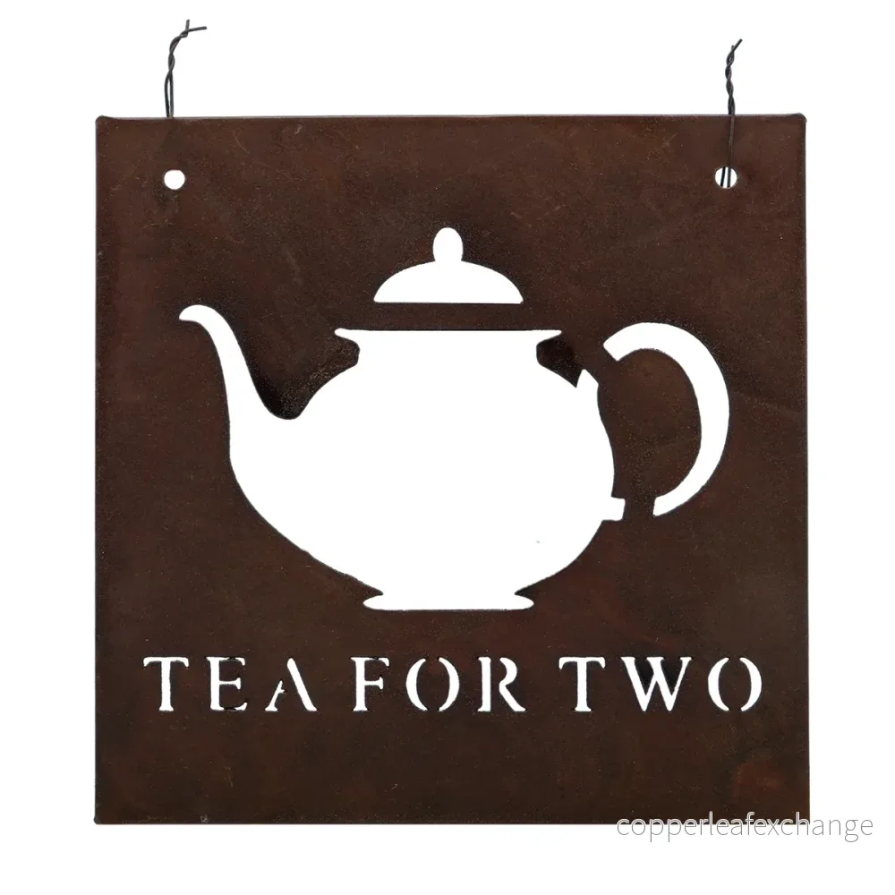 Rostig skylt till armeringsnät – tea for two Rostig skylt till armeringsnät – tea for two