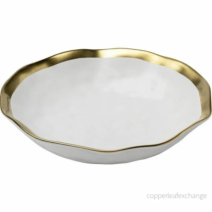 Tallrik djup KARE DESIGN – BELL, 20 cm, vit/guld