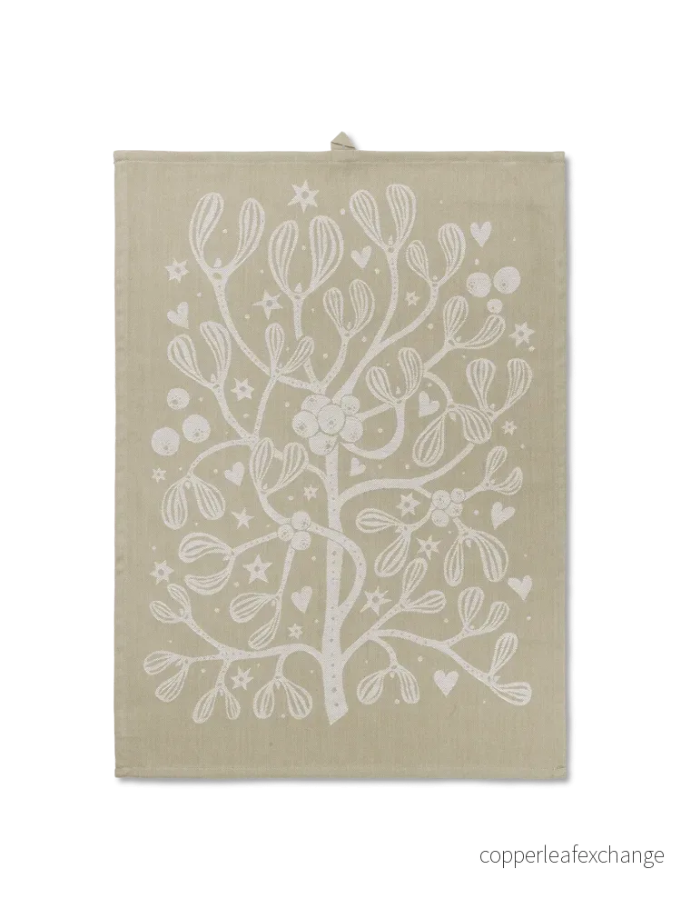 Mistletoe Tea Towel – Sand