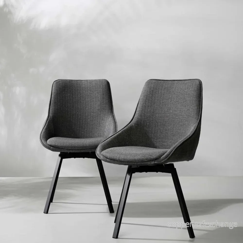 Stol Alison med snurr 2-pack, Grå - Bild 3