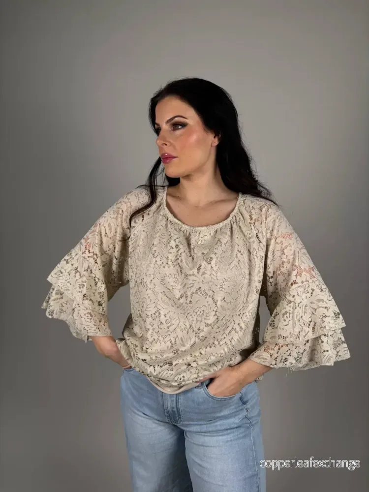 ROSALIA spetstopp beige