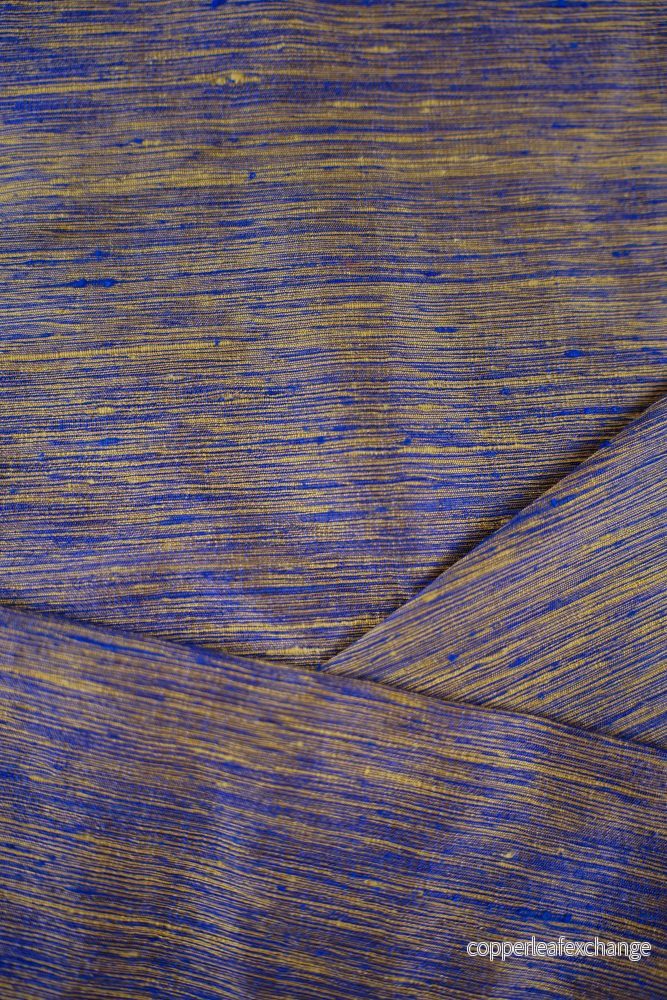 Thai silk - Structure - Royal Blue, Gold-yellow - Royal - Bild 2