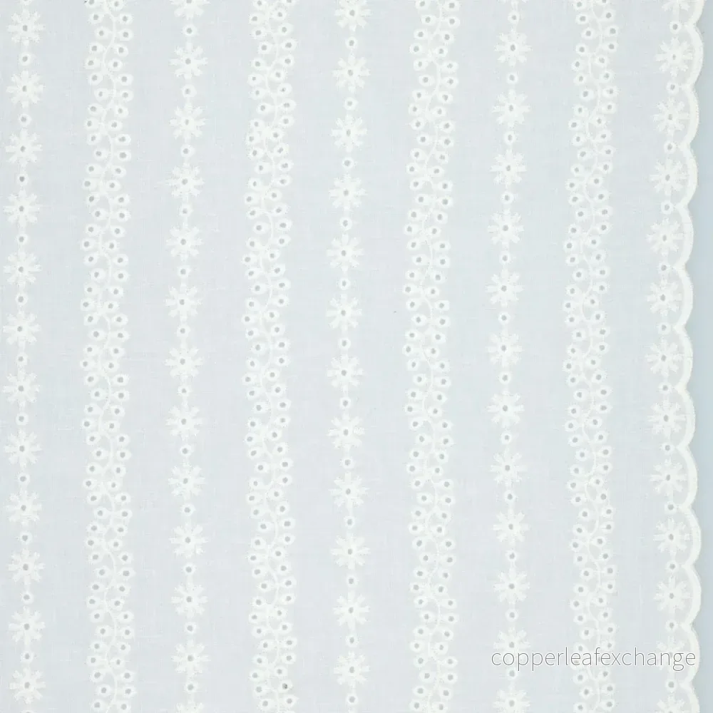 Cotton – Lace embroidery – Embroidery anglaise – White – 55.001