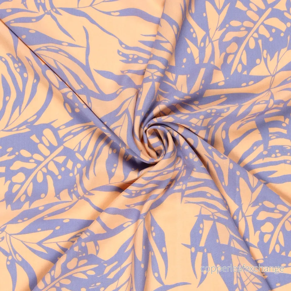 Patterned – Bamboo viscose – Abstract – Leaf – Salmon – 037 Patterned – Bamboo viscose – Abstract – Leaf – Salmon – 037