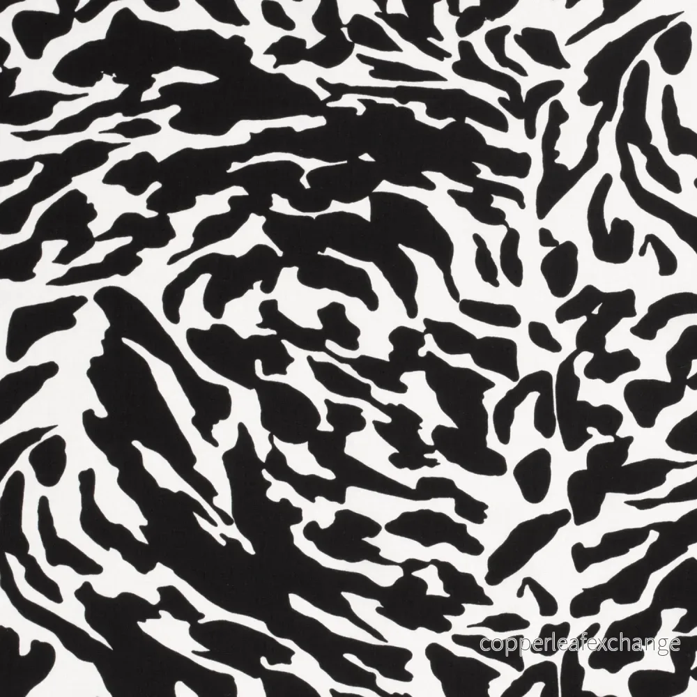 Patterned Viscose – Poplin – Camouflage – Black