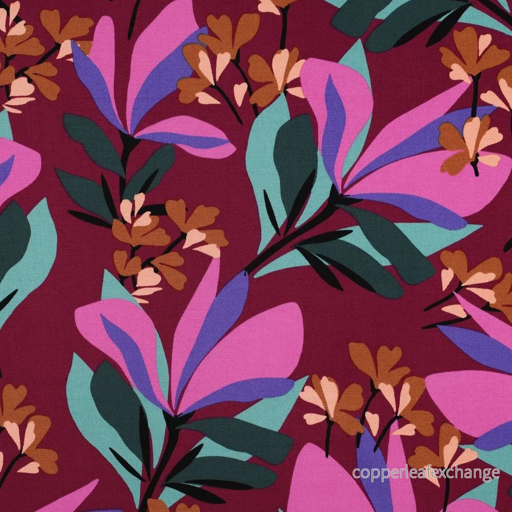 Nerida Hansen – Rosella Stretch – Spring Garden – Viscose – Mauve Nerida Hansen – Rosella Stretch – Spring Garden – Viscose – Mauve