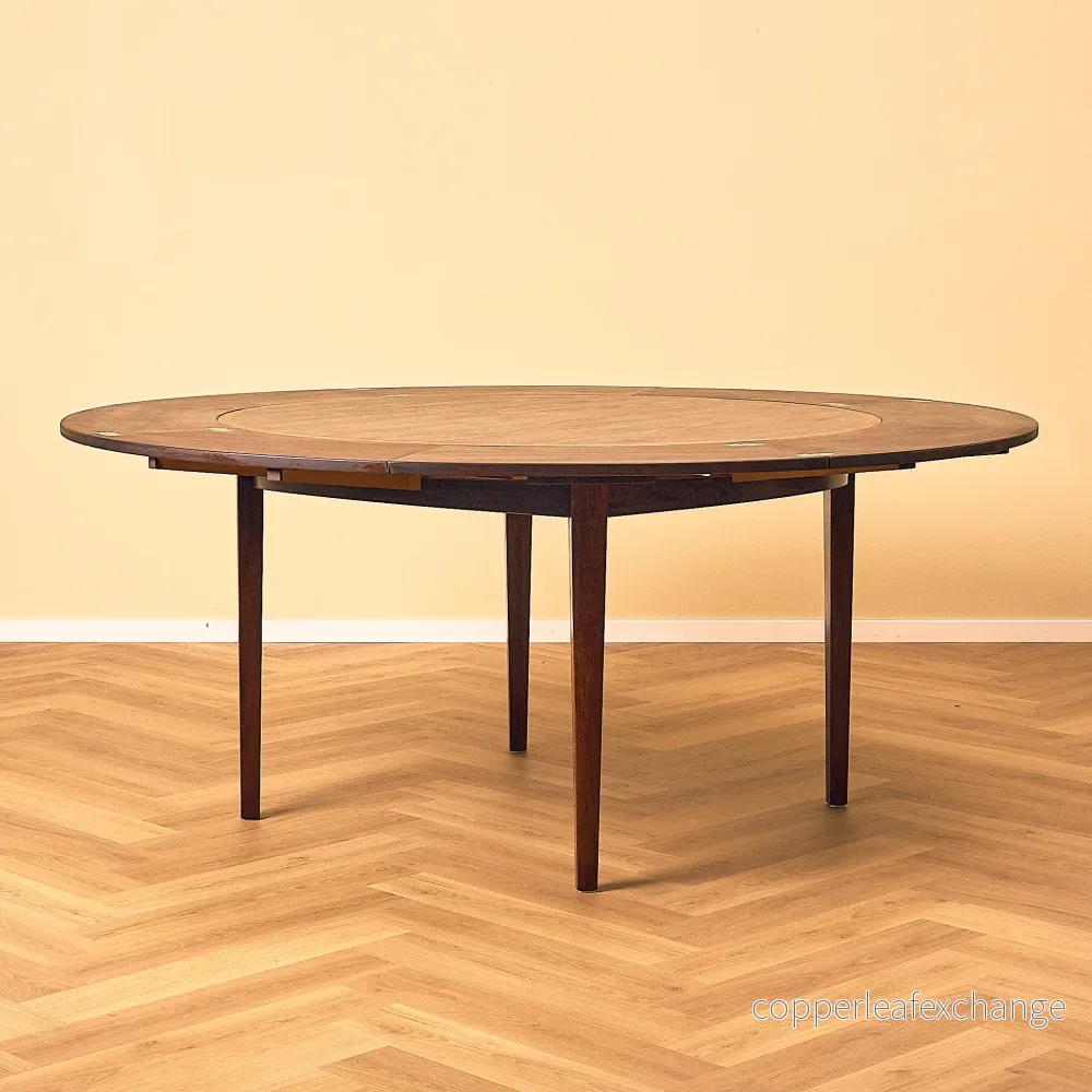 Danish round dining table in Santos rosewood, model 'Flip-Flap' by Dyrlund - Bild 3