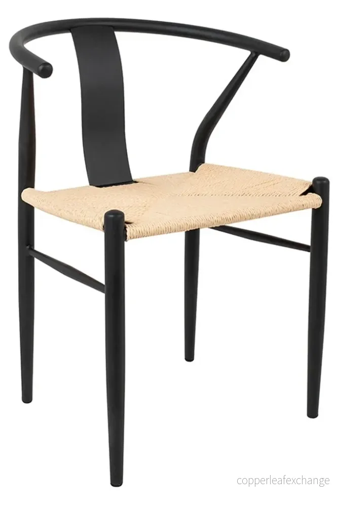 Stol – WISHBONE METAL, svart Stol – WISHBONE METAL, svart