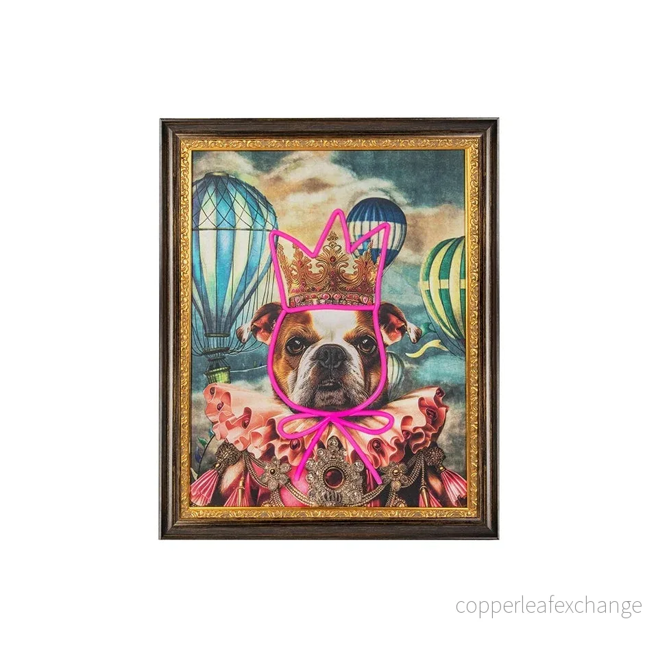 Tavla – NEON BULLDOG BALOON, 80×100 cm