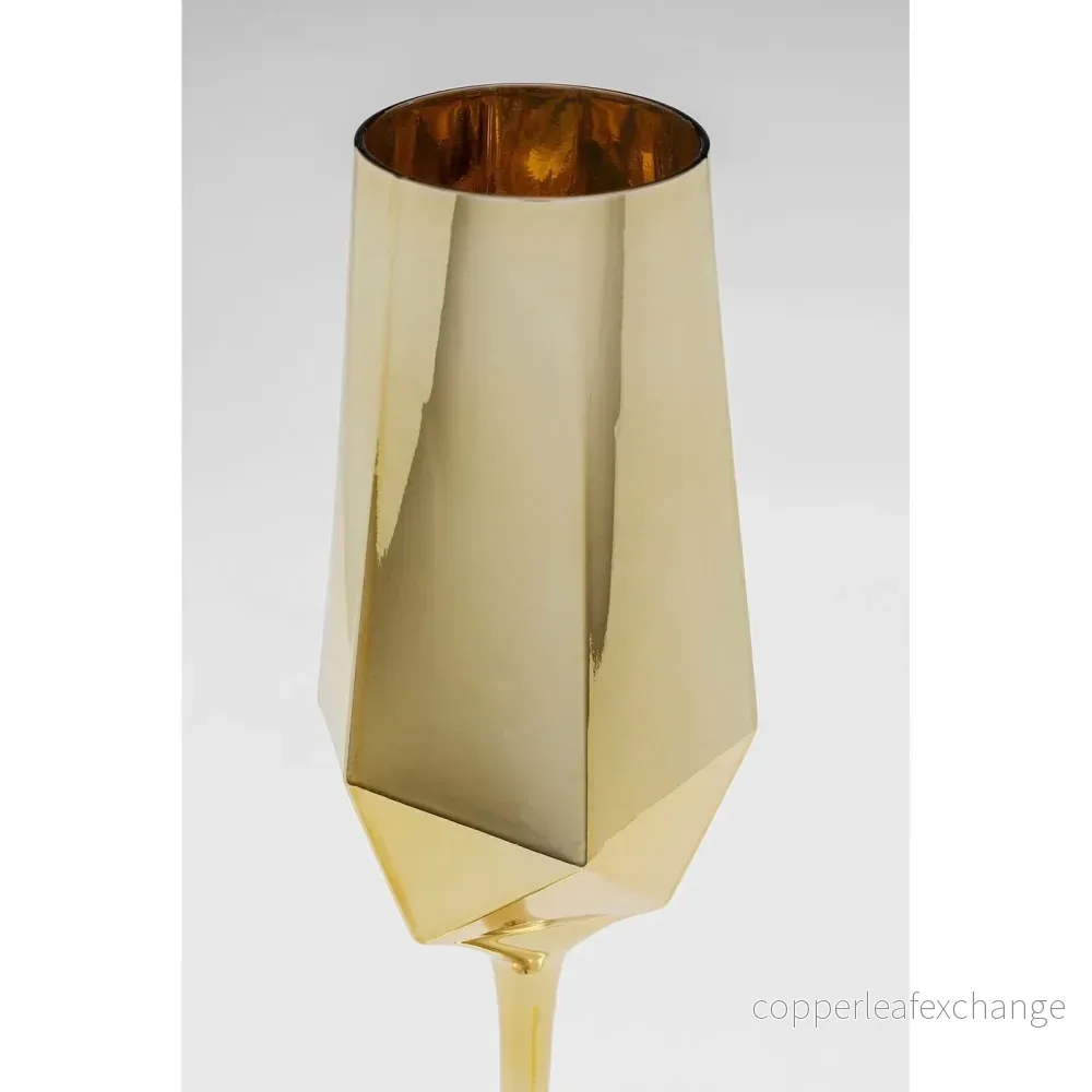 KARE komplett 4 champagneglas DIAMOND 365 ml guld - Bild 3