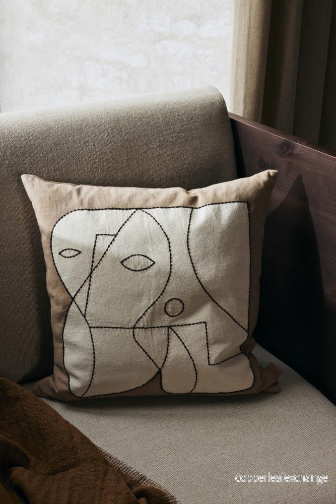 Figure kuddfodral Dark Taupe/Off-white - Bild 2