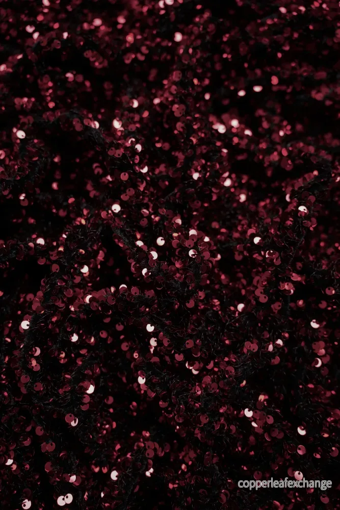 Sequins – Stretch – Velor – Burgundy – 2456 Sequins – Stretch – Velor – Burgundy – 2456