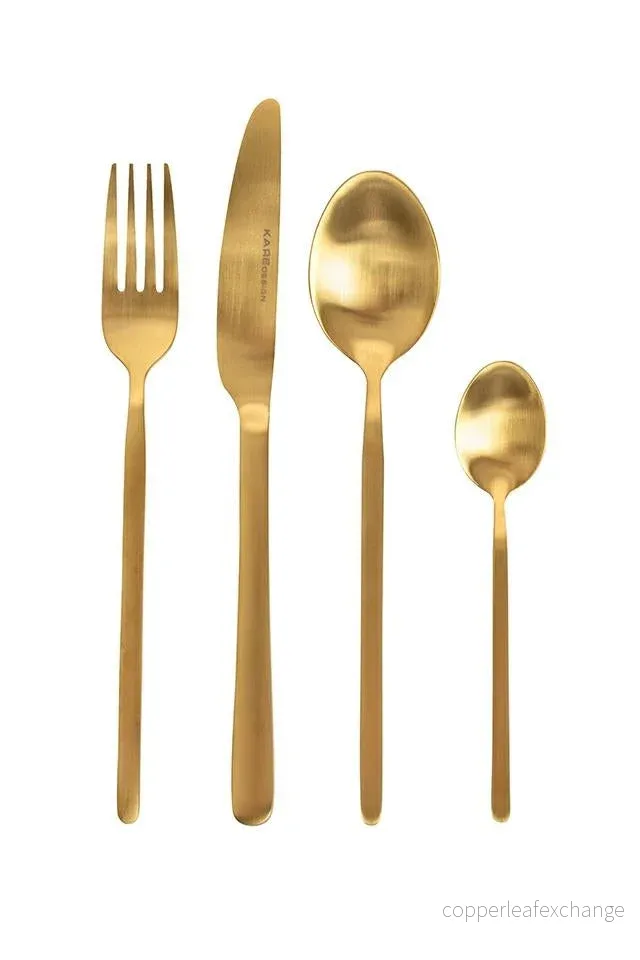 Bestickset KARE DESIGN – GLORIA MATT GOLD, 16 st