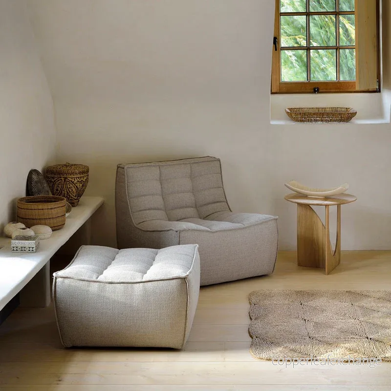 Fotpall N701, Beige - Bild 2