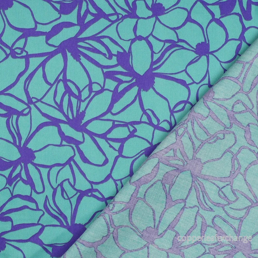 Nerida Hansen - Cotton Satin - Magnolia - Cotton - Sea Blue - Bild 3