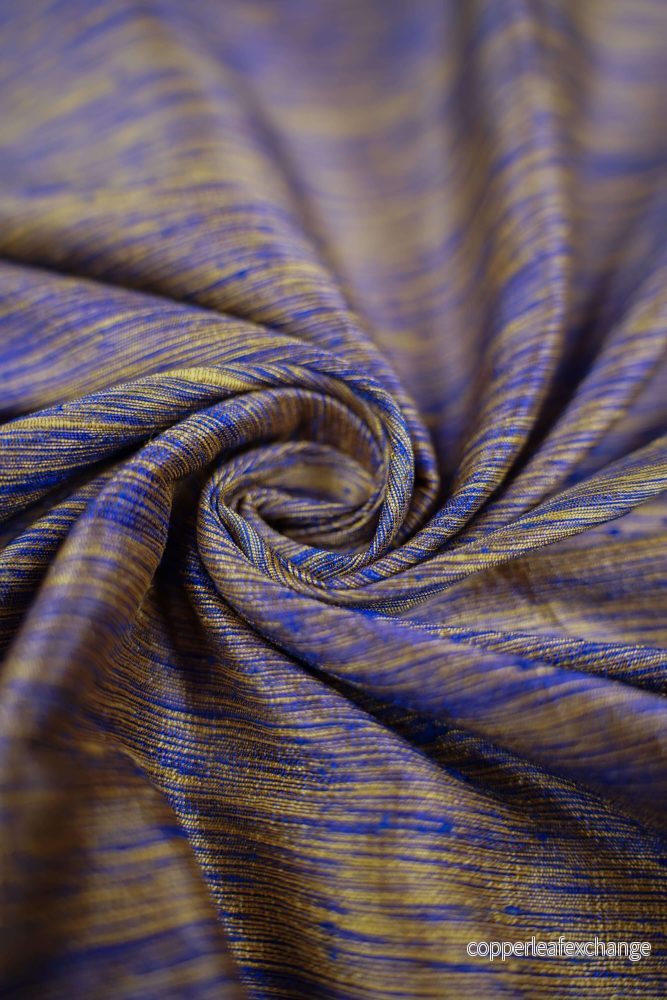 Thai silk - Structure - Royal Blue, Gold-yellow - Royal - Bild 3