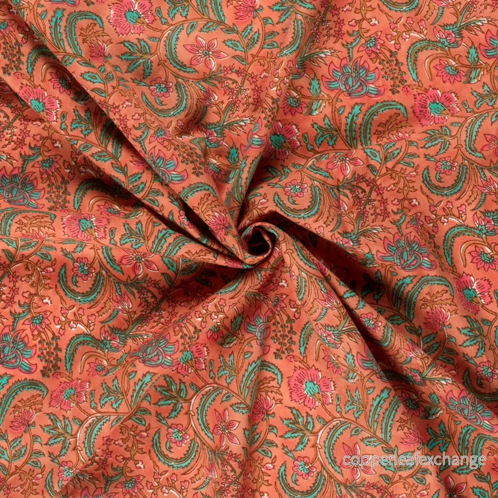 Bomull – Voile – Mönstrat – Batik – Blommor – Gammelrosa – 014