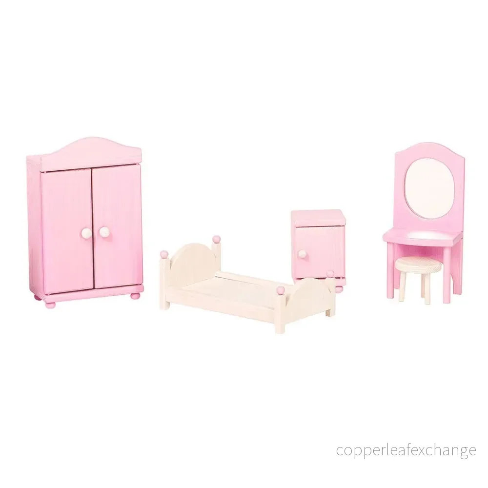 Möbler för dockskåp – Rosa & Vitt
