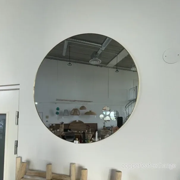 Väggspegel Jersey Rund Ø80 cm - Mässing eller Svart Ram - Bild 3