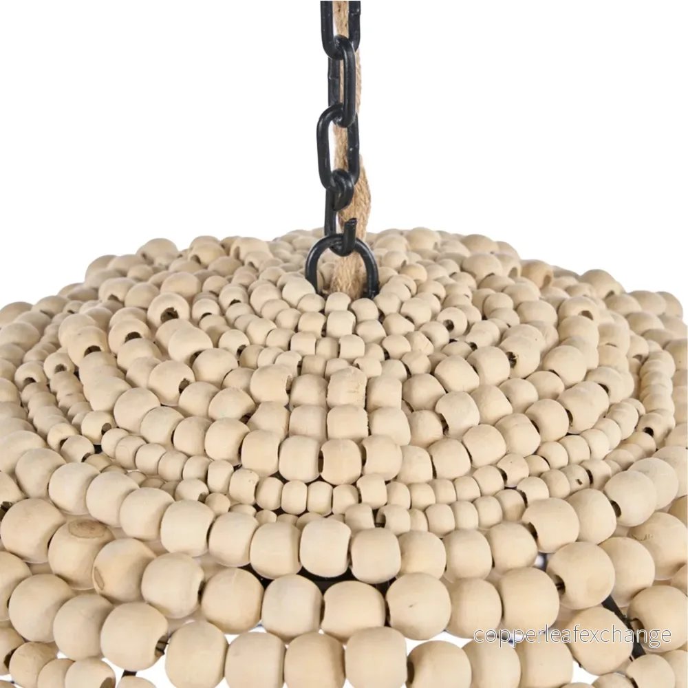 The Wooden Bead Dome Pendant - Natural - Bild 2