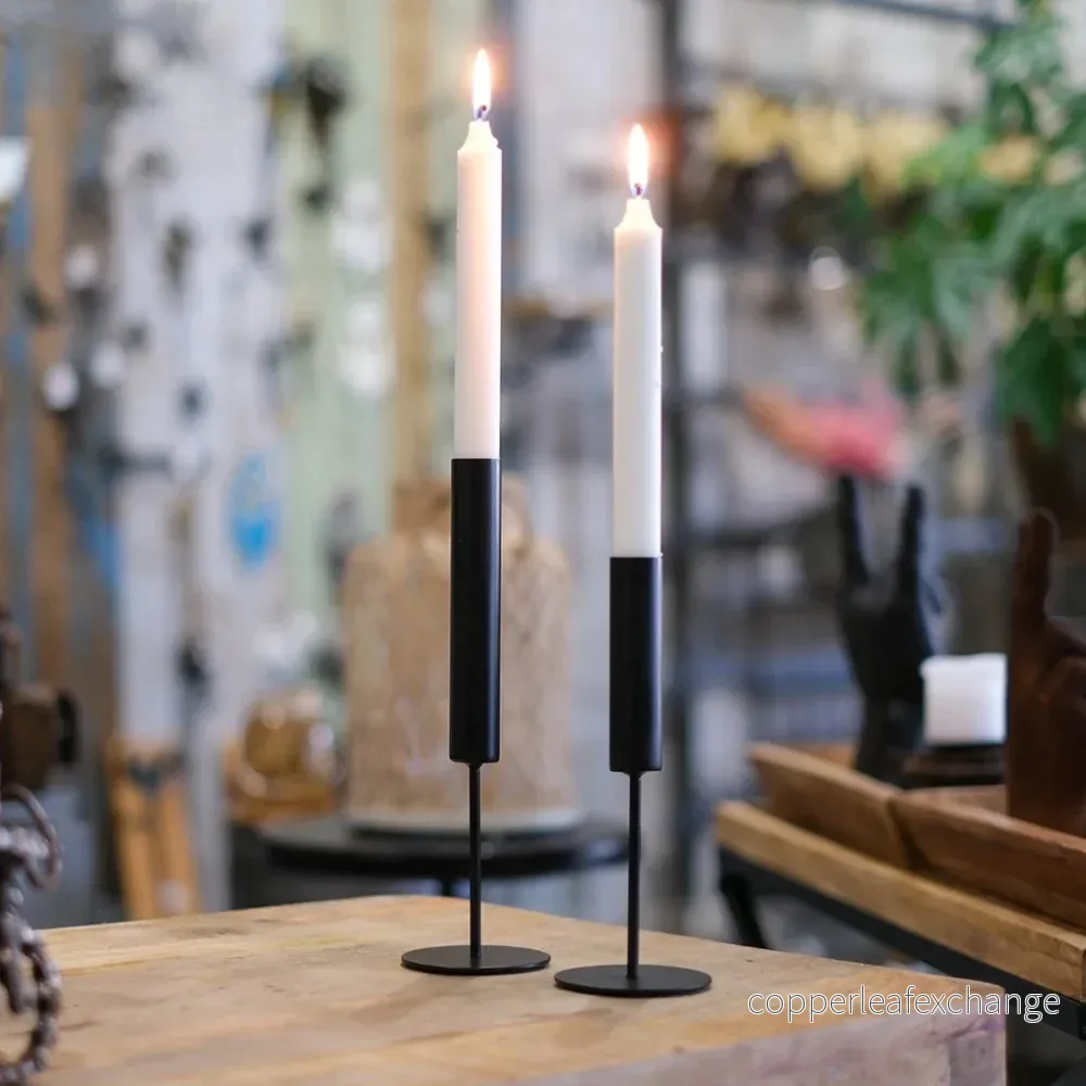 Ljusstake svart järn Ljusstake svart järn