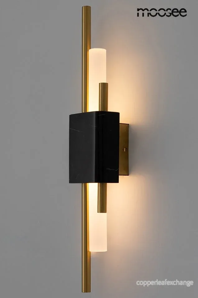 Vägglampa MOOSEE - EVANS, svart mamor/guld - Bild 2