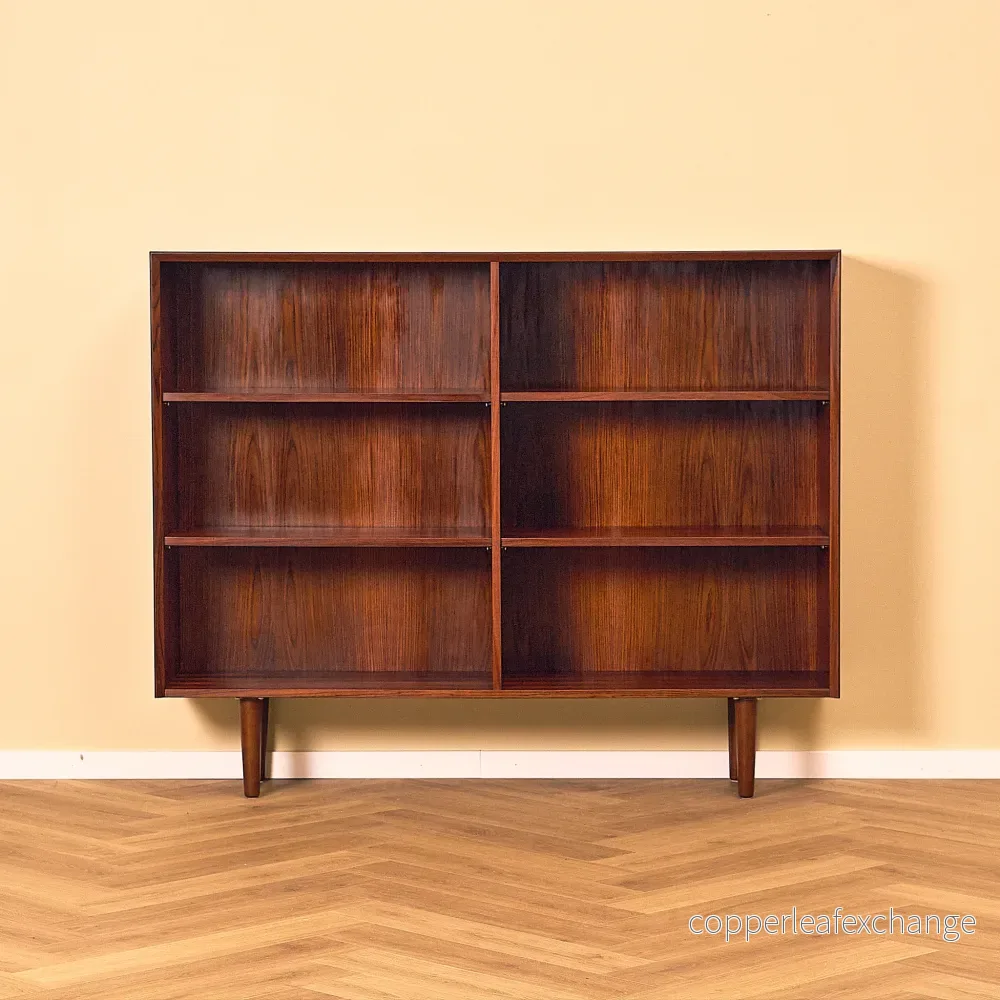 Danish bookshelf in Santos rosewood and mahogany