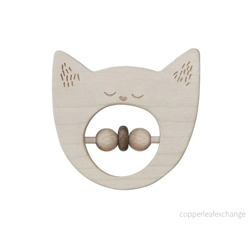 Wooden Story träskallra & bitring – katt