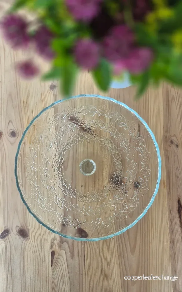 Tårtfat – Blommigt glas