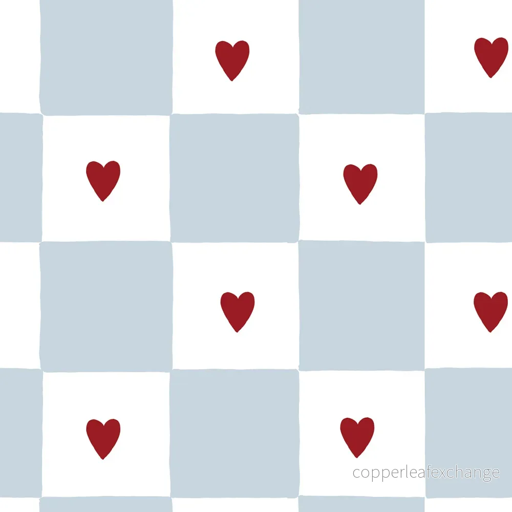 French Hearts Check tapet – Dekornik French Hearts Check tapet – Dekornik