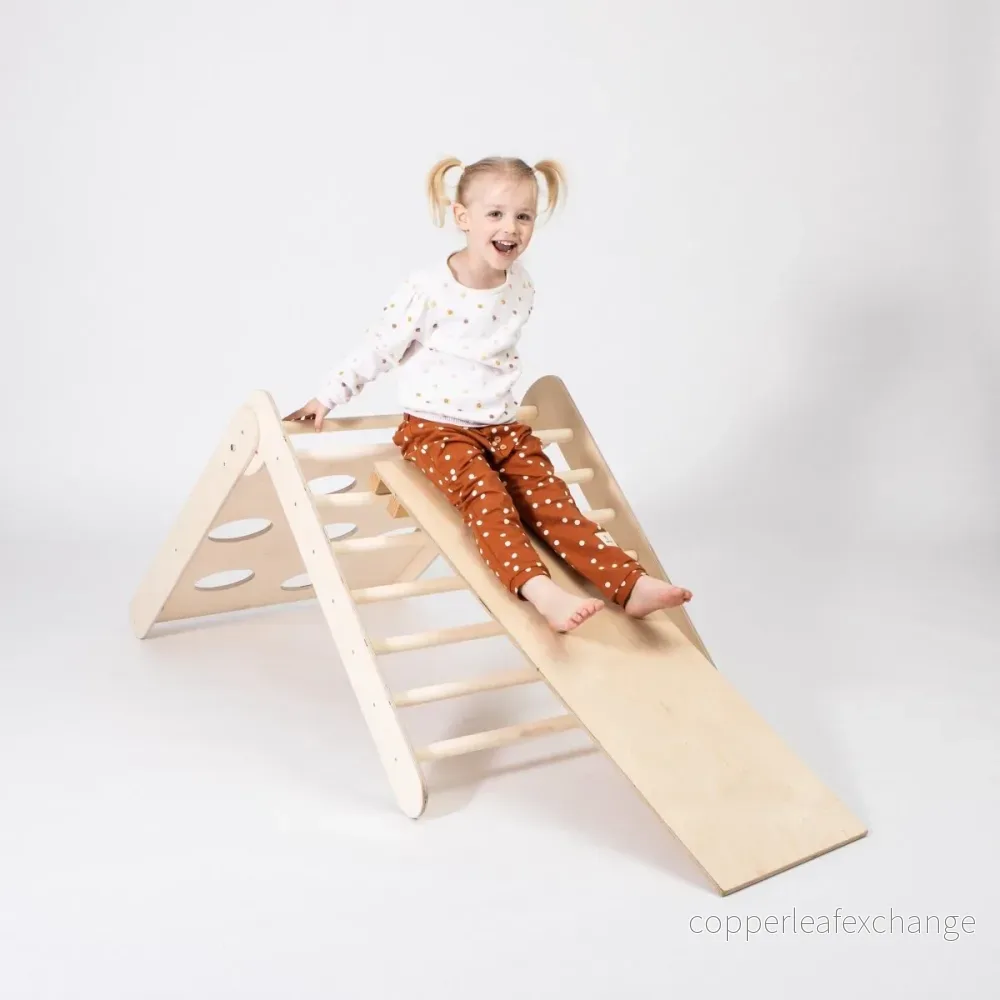 2-i-1 Montessori klättertriangel med ramp - Bild 2