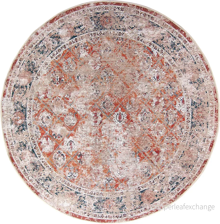 Orientalisk Matta Rund 200cm - Polyester Chenille - Bild 2