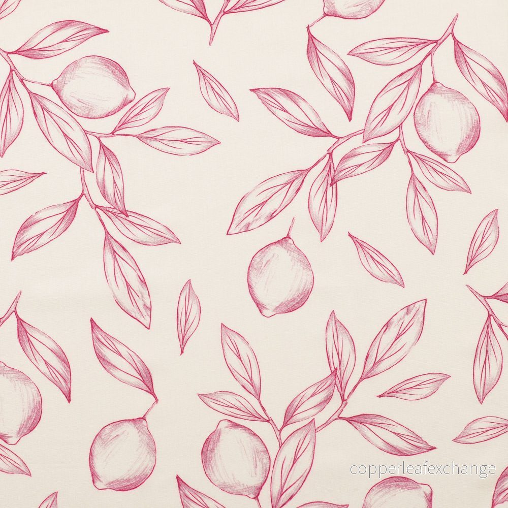 Patterned – Cotton – Poplin – Lemons – Pink – 0003 Patterned – Cotton – Poplin – Lemons – Pink – 0003