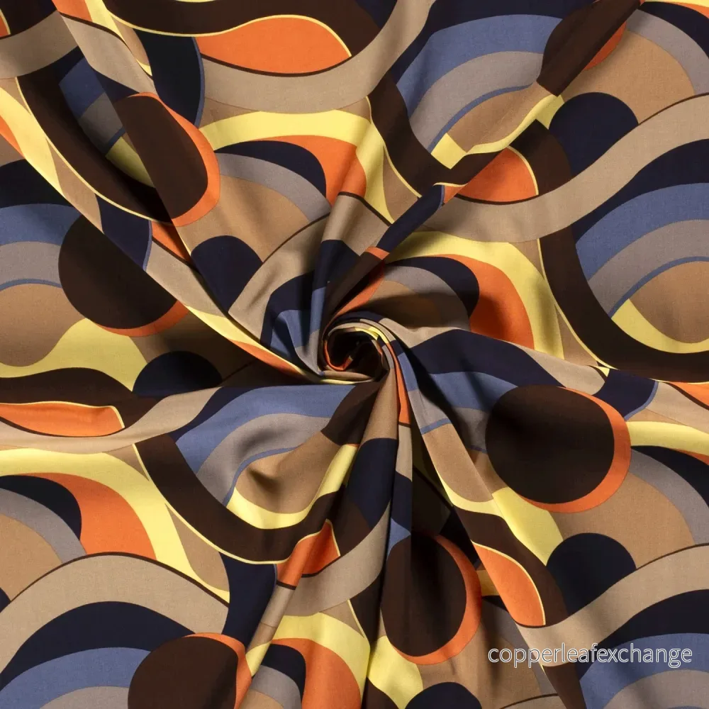 Viscose Poplin Abstract Indigo - Bild 3