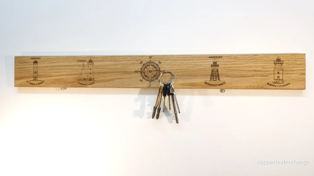 Magnetiska kniv och nyckelhållare Västkusten fyrer och kompass Magnetiska kniv och nyckelhållare Västkusten fyrer och kompass