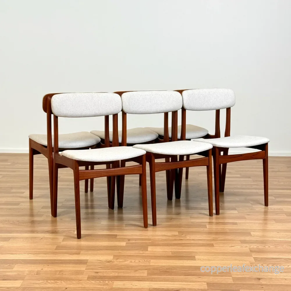 Set om 6 matstolar från Thorsø Møbelfabrik, 1950-60-tal, Danmark