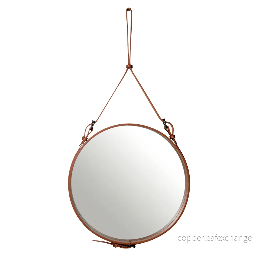 ADNET MIRROR – Medium tan leather