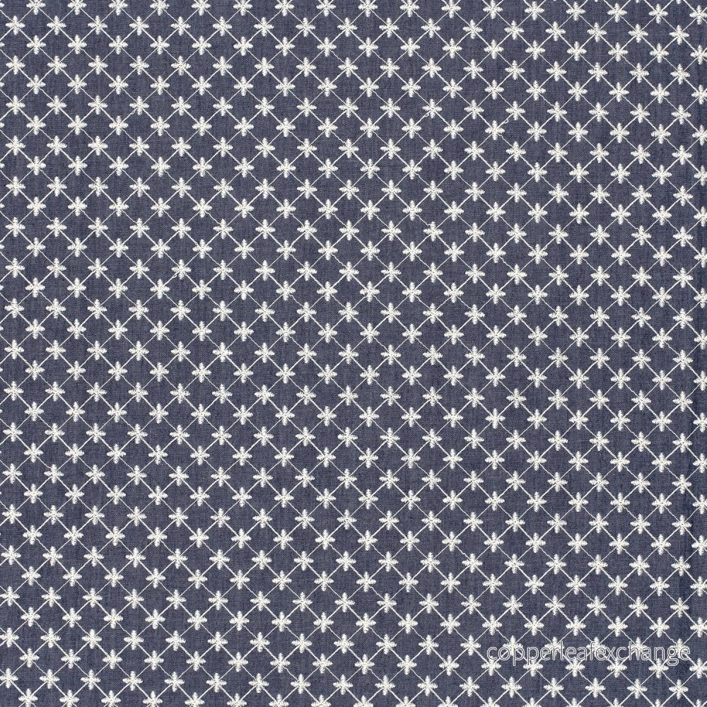 Broderad Denim, Jeans - Floral - Bomull - Mörkblå - Bild 3