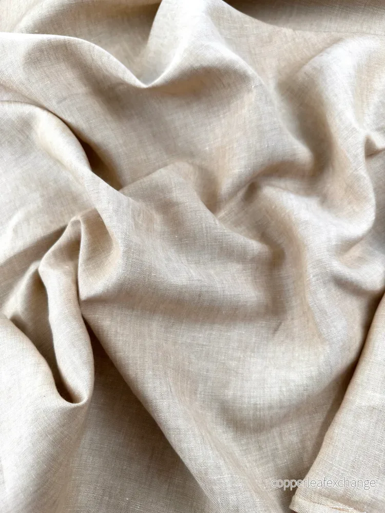 Closely woven linen fabric from Ireland – Light Beige