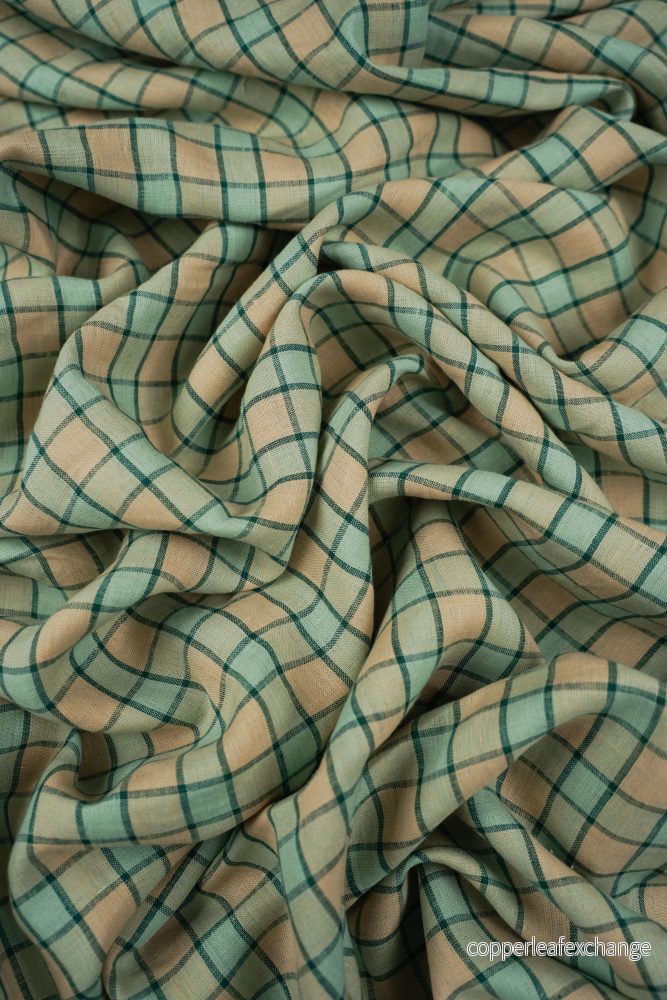 Deadstock – 300 cm wide – Linen – Plaid – Turquoise – DI60