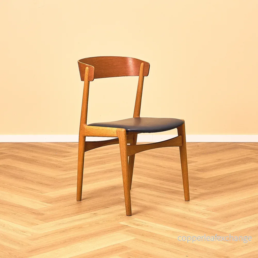 Danish set of 4 dining chairs in teak and oak - Bild 2